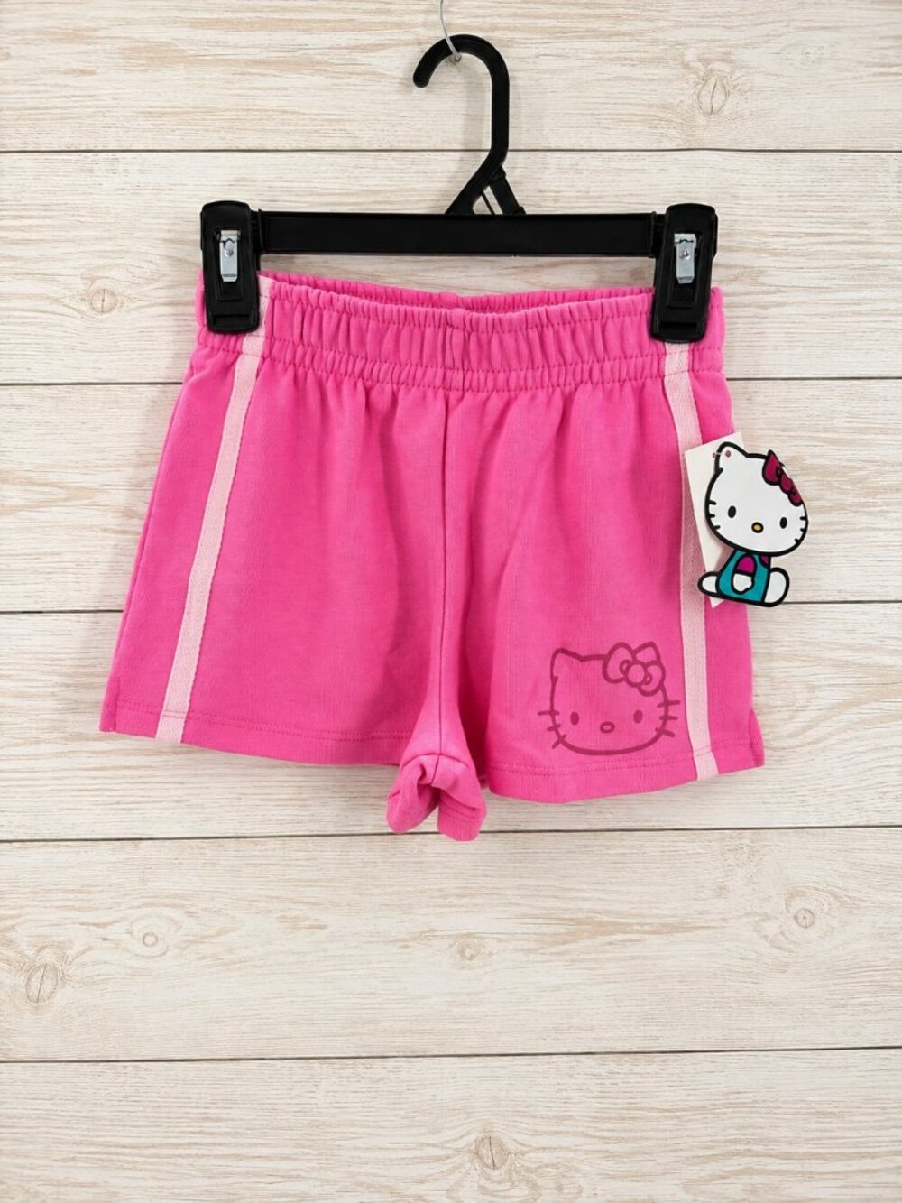 Hello Kitty Girls Pink Athletic Shorts Size S 6/7 Elastic Waist Sanrio